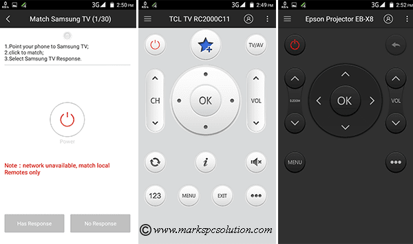 Smartphone Remote Control Settings