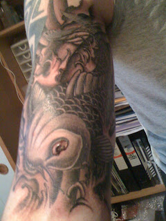 japanese koi tattoos, koi fish sleeve tattoos