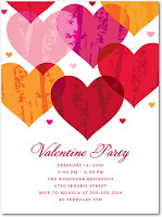 valentine hearts party invitations