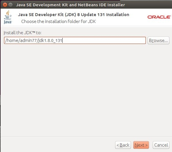 Menentukan penyimpan installasi JDK pada PC