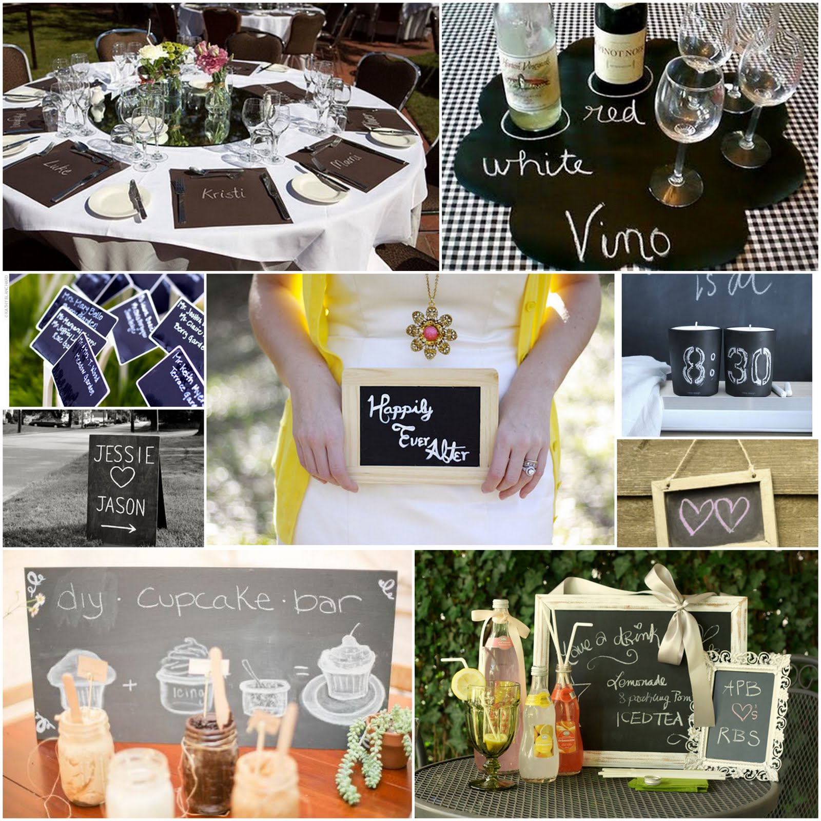 chalkboard wedding decor