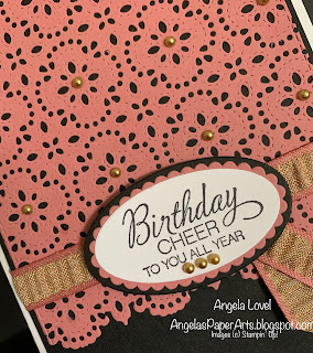 Stampin' Up! Stitched Lace die birthday card by Angela Lovel, Angela's PaperArts