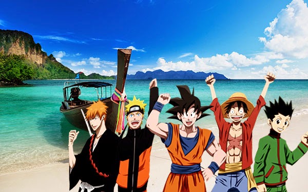 Ichigo, Naruto, Goku, Luffy, Gon (Bleach, Naruto, Dragon ball, One piece, Hunter X Hunter)