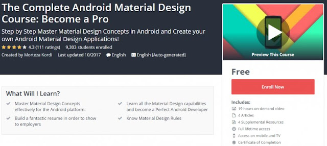 [100% Free] The Complete #Android Material #Design Course: Become a Pro