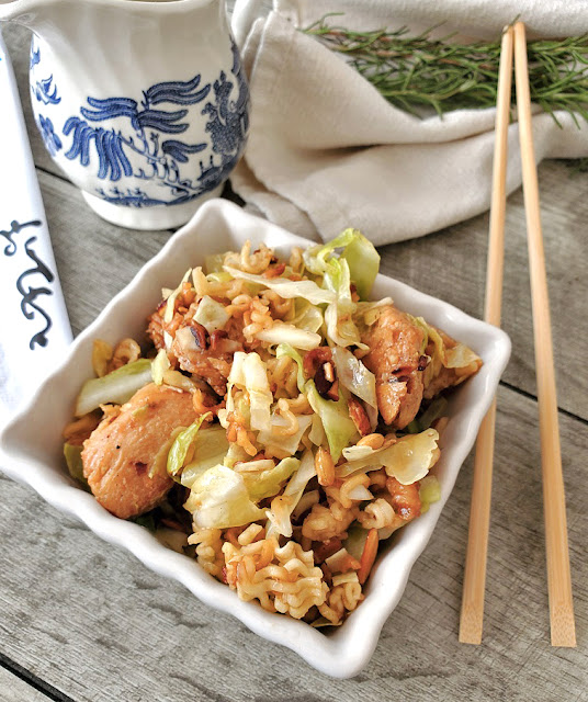 Oriental Chicken Salad with Ramen Noodles