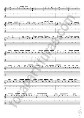 3 Partitura y Tablatura de Guitarra con pentagrama y números de Muévelo de Nicky Jamm y Daddy Yankee en descarga gratis (Punteo Tabs) Tablature Sheet Music for Guitar Fingerings Tabs