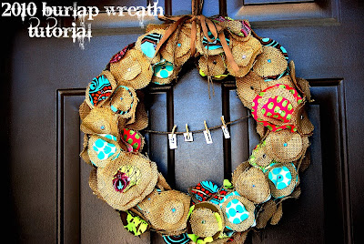 2010 Burlap Wreath from Tatertots and Jello 