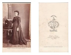 Pregnant woman with stereo viewer by T.Nevin 1870s