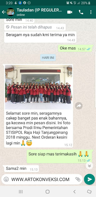 Testimoni Pelanggan Arto Konveksi