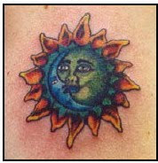 sun and stars tattoos design