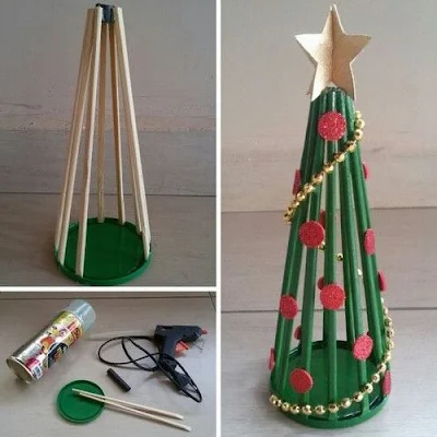 Arvore Natal com Palito de Churrasco