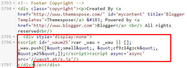 pasting widget code inside website html source code