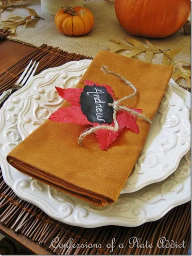 Leaf & Chalkboard Placecard