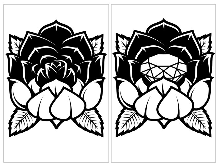 I WAS RECENTLY ASKED TO DESIGN A ROSE TATTOO KEEPING IT SIMPLE IN ONE COLOUR