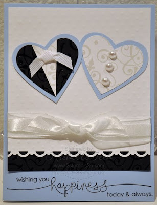 stampin up bride groom specialty paper full heart wedding invitation 