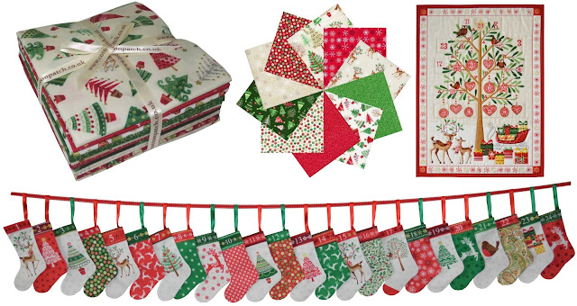 Traditional christmas fabric from Makower