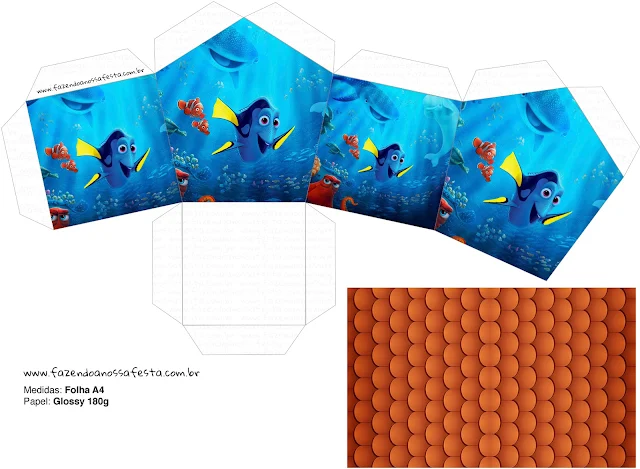 Finding Dory House shapped Free Printable Box.