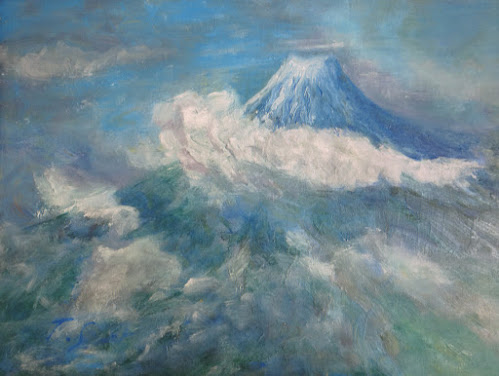 田辺美術協会　鈴木隆文 『富士山』 油彩画/F6