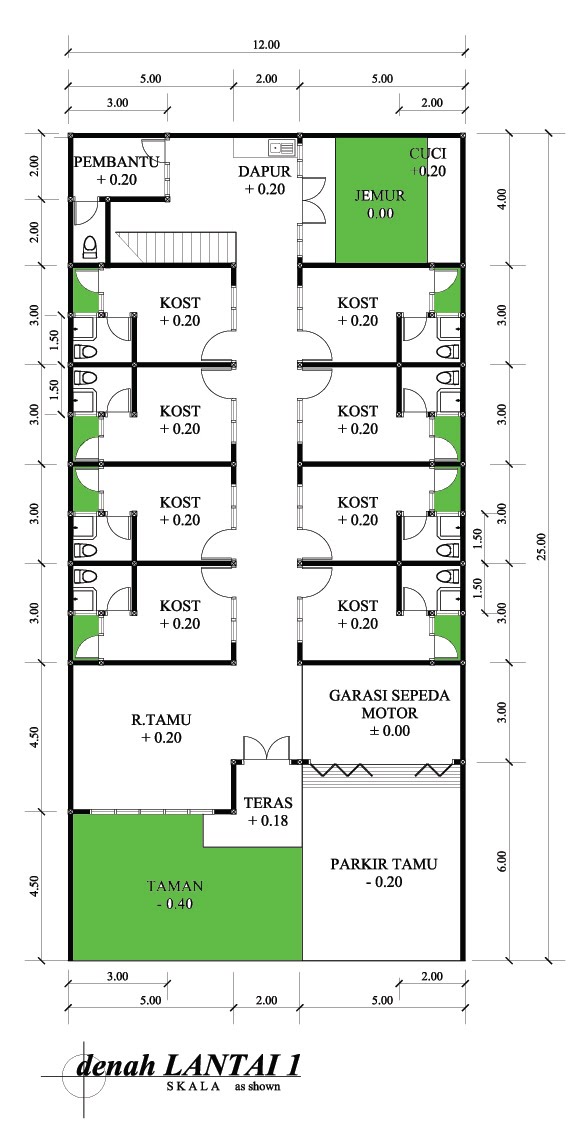 Denah Rumah Kost Ukuran Kecil Tukang Bangun Rumah