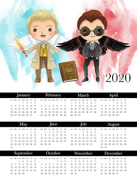 Good Omens: Free Printable 2020 Calendar.