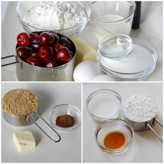 Ingredients for Streusel Coffee Cake with Cherries