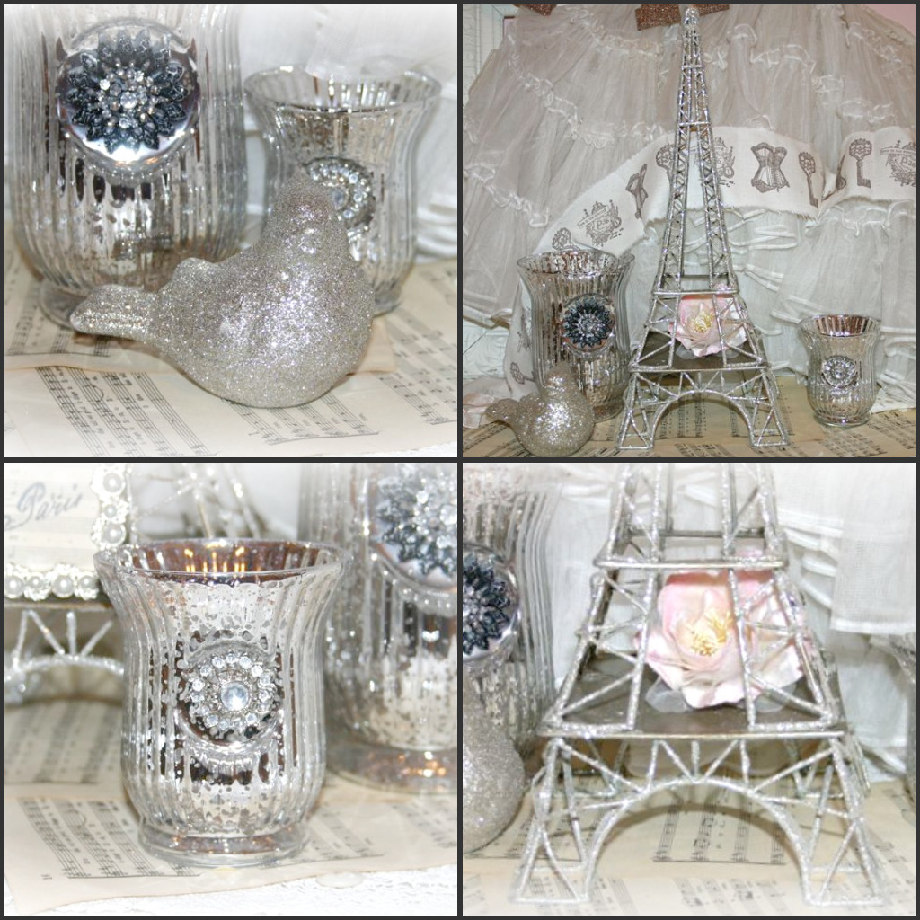 White, Glitter, Mercury Glass