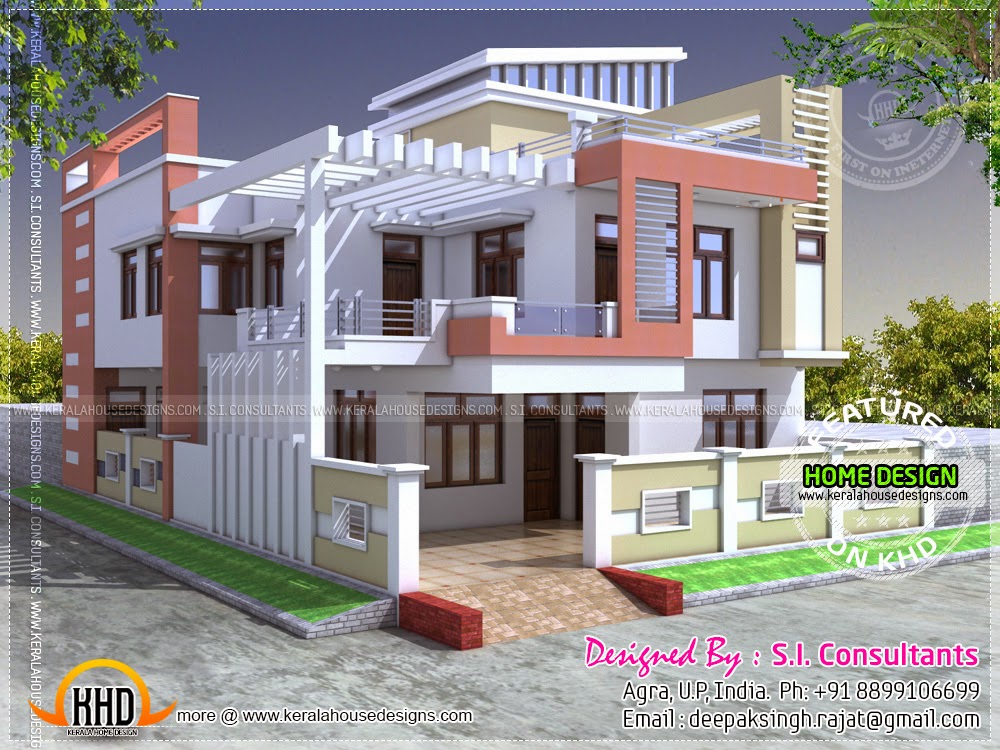 Modern Indian  house  in 2400 square feet Home  Kerala Plans 