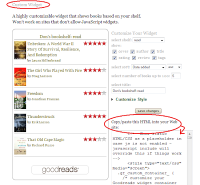 Goodreads Blogger Widget