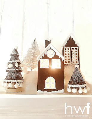 painting,holiday,Christmas,Christmas Decor,re-purposed,up-cycling,makeover,DIY,diy decorating,thrifted,art class,gingerbread theme,gingerbread decor,gingerbread Christmas,gingerbread home decor,Christmas home decor,gingerbread holiday decor,gingerbread crafts,gingerbread house,gingerbread village,ceramic village makeover.