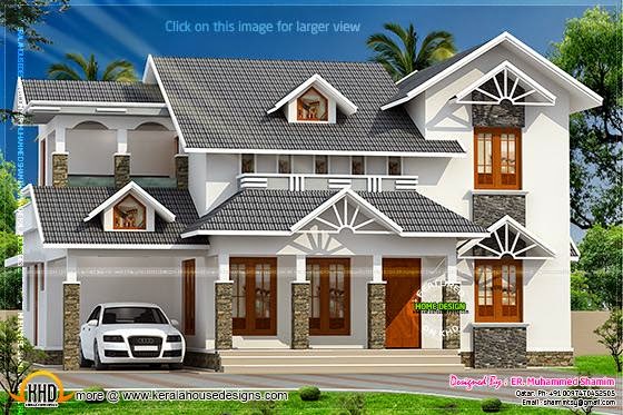 Ash color roof house