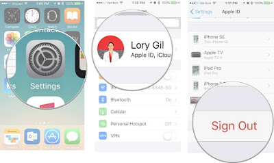 how to signout from iPhone