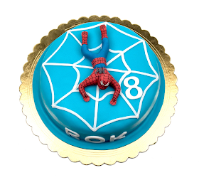 Torta Spiderman cake fondant topper top view
