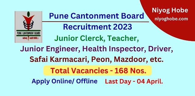 cantonment board recruitment, pune cantt board recruitment 2023, niyog hobe, driver jobs in pune, driver jobs, 10th pass jobs in pune, jobs in pune, jobs in pune for graduates, civil engineering jobs in pune, government jobs in pune, jobs in pune for freshers,