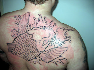 carp tattoo on back body