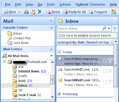 Connect To Windows Live Hotmail Using Office Outlook Connector