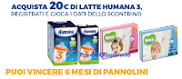 Logo Con Humana vinci Huggies ogni mese