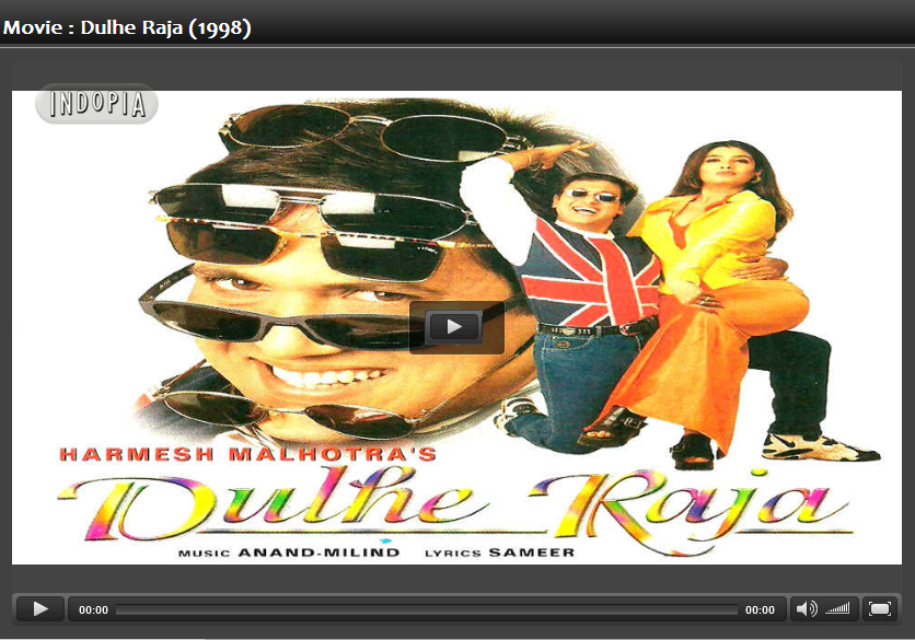 http://www.indopia.com/showtime/watch/movie/1998010042_00/dulhe-raja/