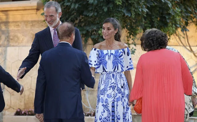 Queen Letizia wore a new ruffle midi dress by Desigual. Desigual Stella Jean ruffle midi dress. Queen Sofia wore a jumpsuit