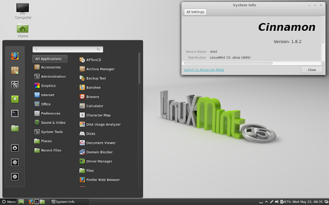 Linux Mint 15 ใช้Cinnamon