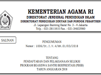 Jadwal Pendaftaran Beasiswa PBSB Madrasah Tahun 2018