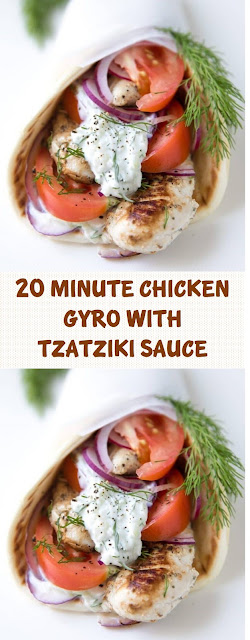 20 Minute Chicken Gyro With Tzatziki Sauce