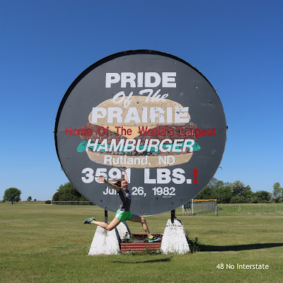 48 No Interstate: How to Create a Road Trip Itinerary - Roadside Attractions: World's Largest Hamburger grill in Rutland, North Dakota