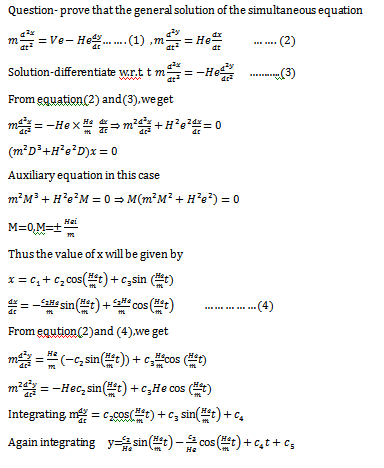 Simultaneous Differential Equation