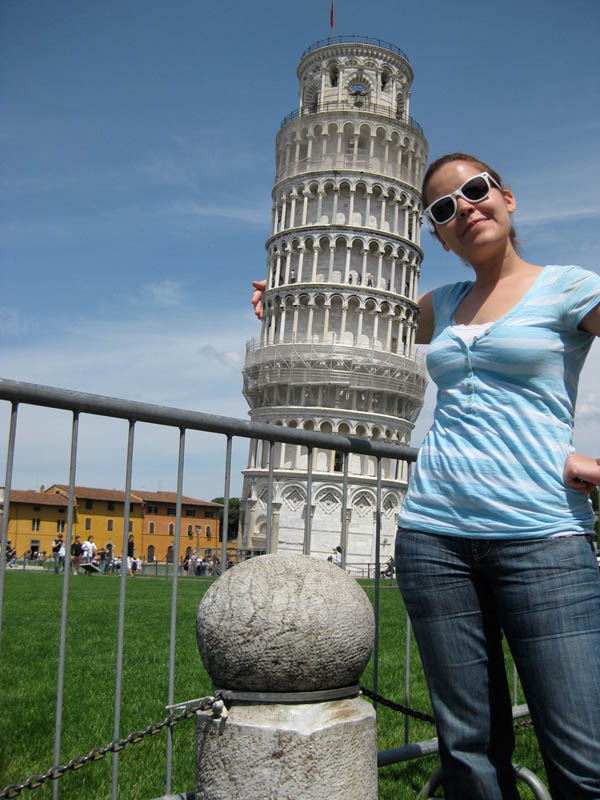 sexy girl at leaning tower