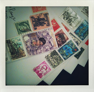 vintage stamps from Anthropologie