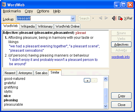 برنامج WordWeb قاموس مفردات الانجليزية