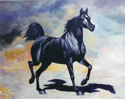 Arab Black Horse Free Desktop Wallpaper