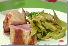 Maiale al lambrusco con insalatina di carciofi