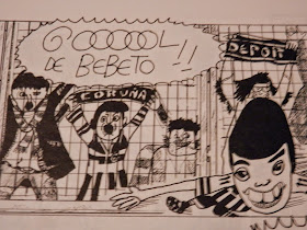 Soccer, Depor suporters (cartoons) Script: H.T. /    Illustration by E.V.Pita (1992 - 1993)   Hinchas del Dépor (caricaturas)  Guión: H.T. /  Dibujo: E.V.Pita (1992 - 1993) http://evpitacomic.blogspot.com/2015/05/soccer-depor-suporters-cartoons-hinchas.html