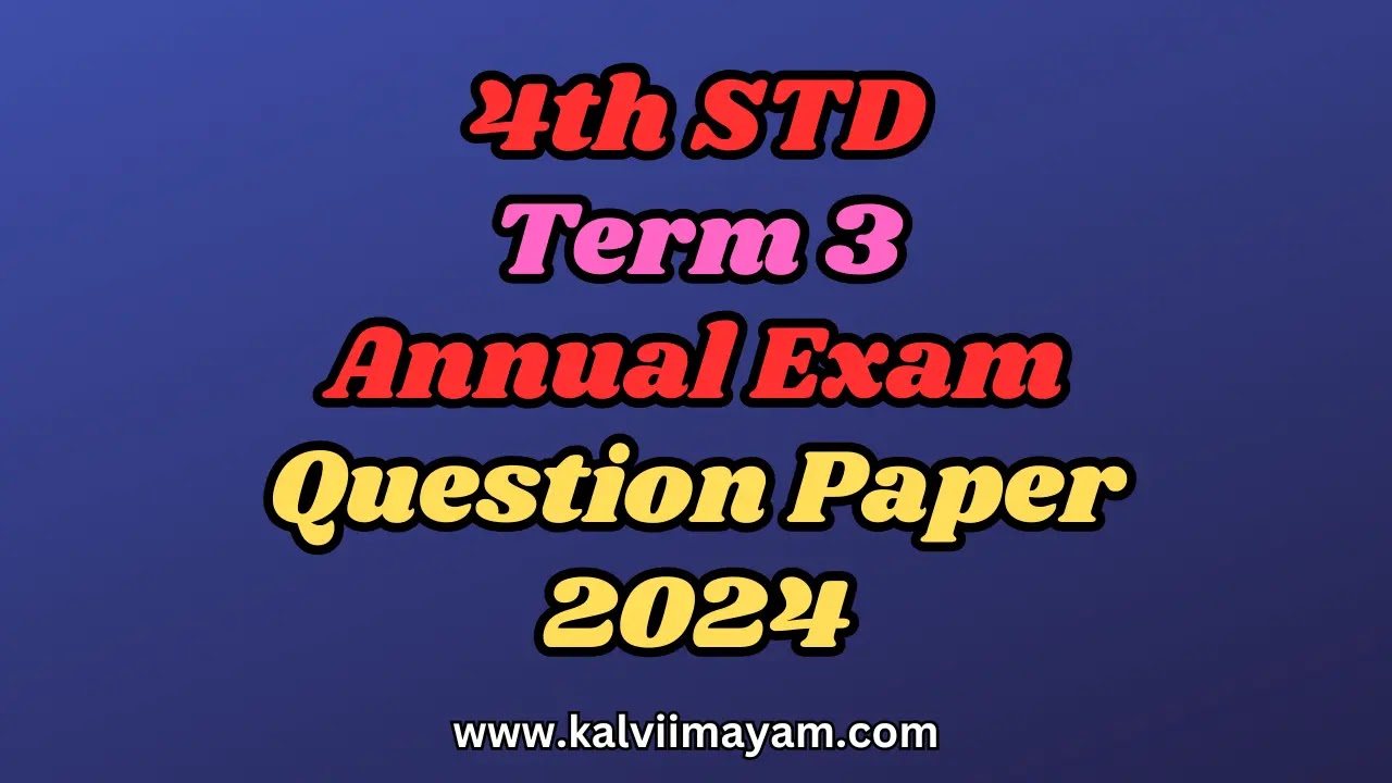 4th Term 3 Annual Exam Summative Assessment Question Paper 2024